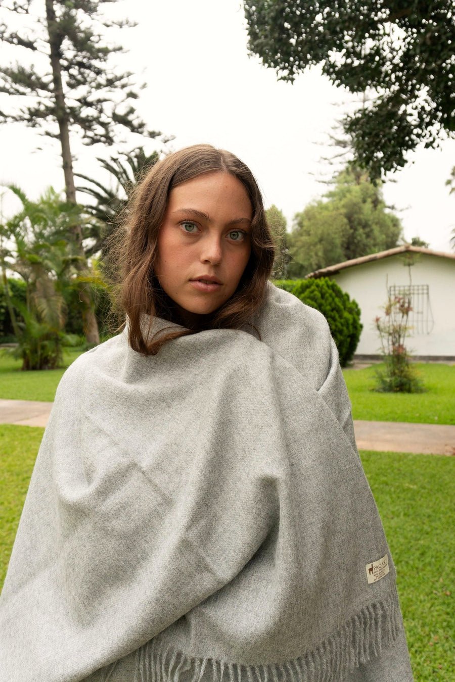The Throw in Sterling, 100% baby alpaca woven in Peru